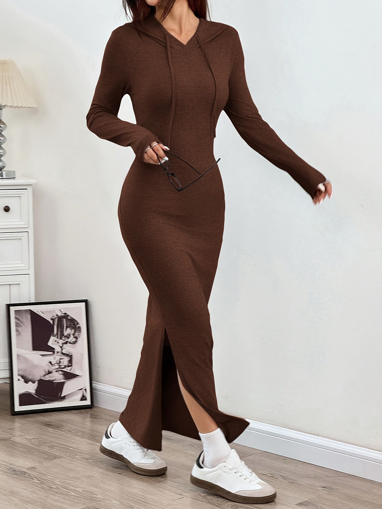 Fitted Long Sleeve Party Dress