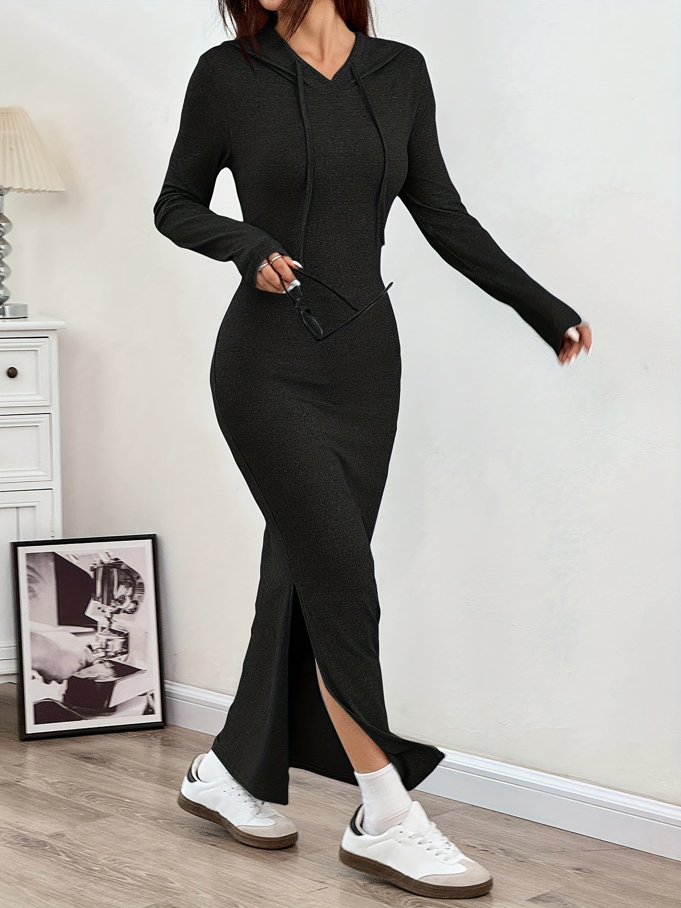 Fitted Long Sleeve Party Dress