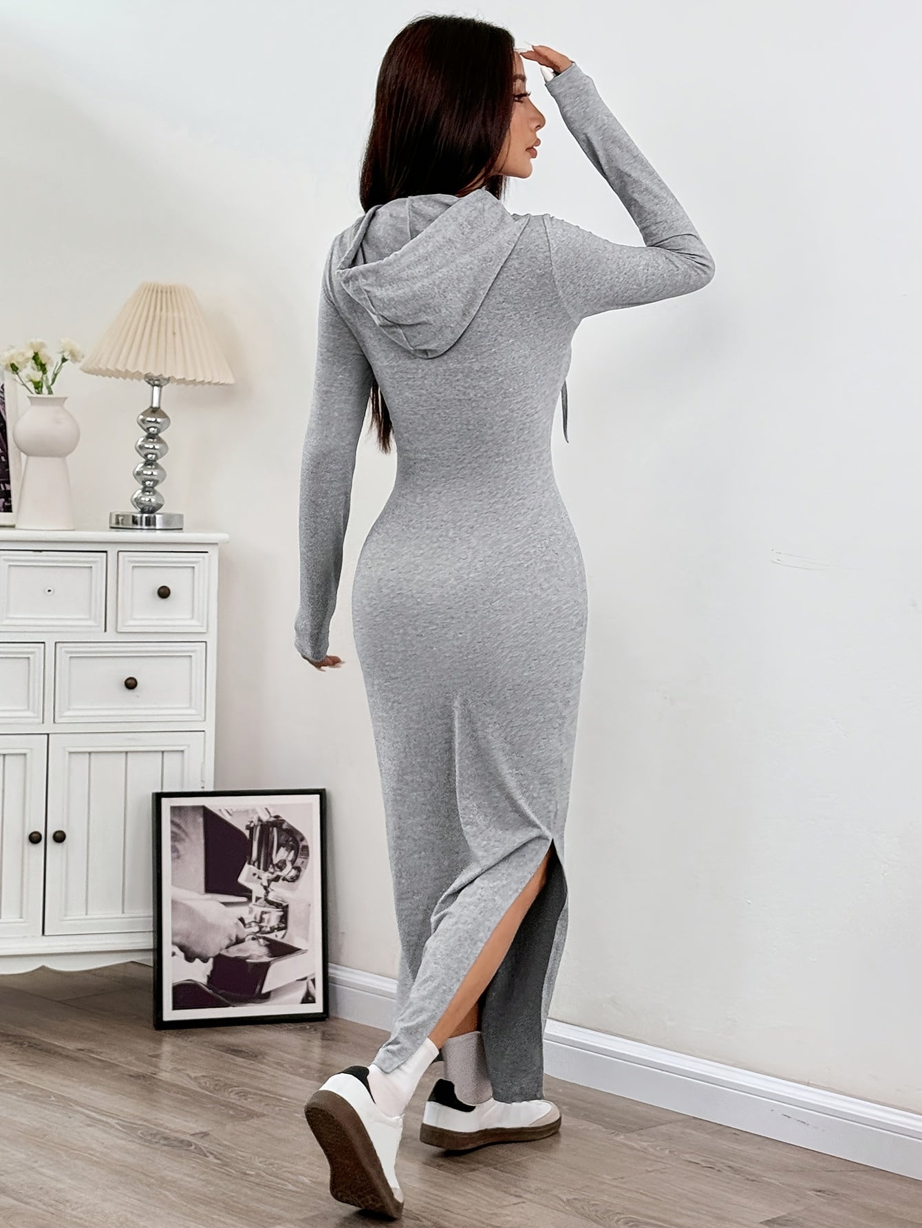 Fitted Long Sleeve Party Dress