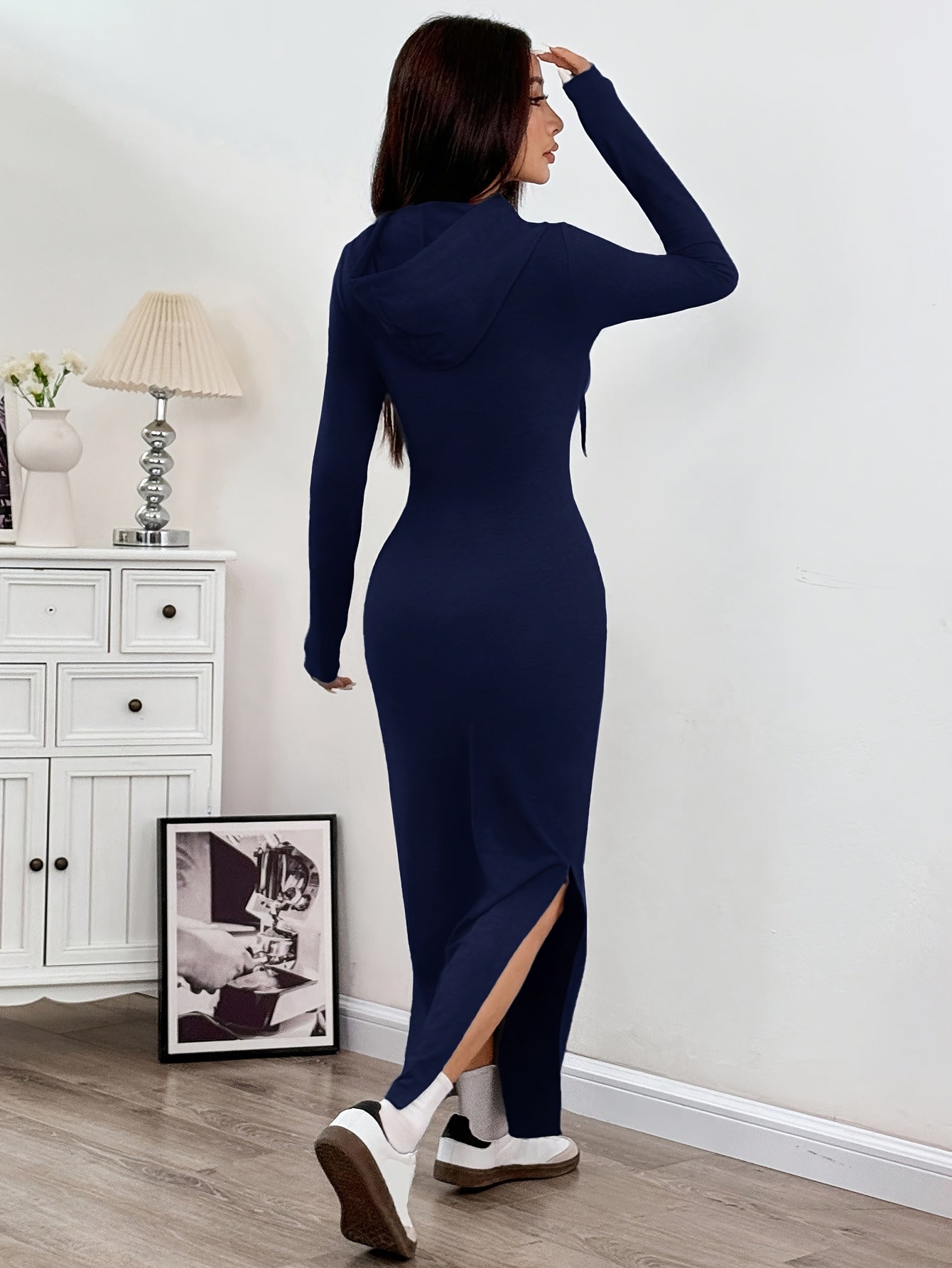 Fitted Long Sleeve Party Dress