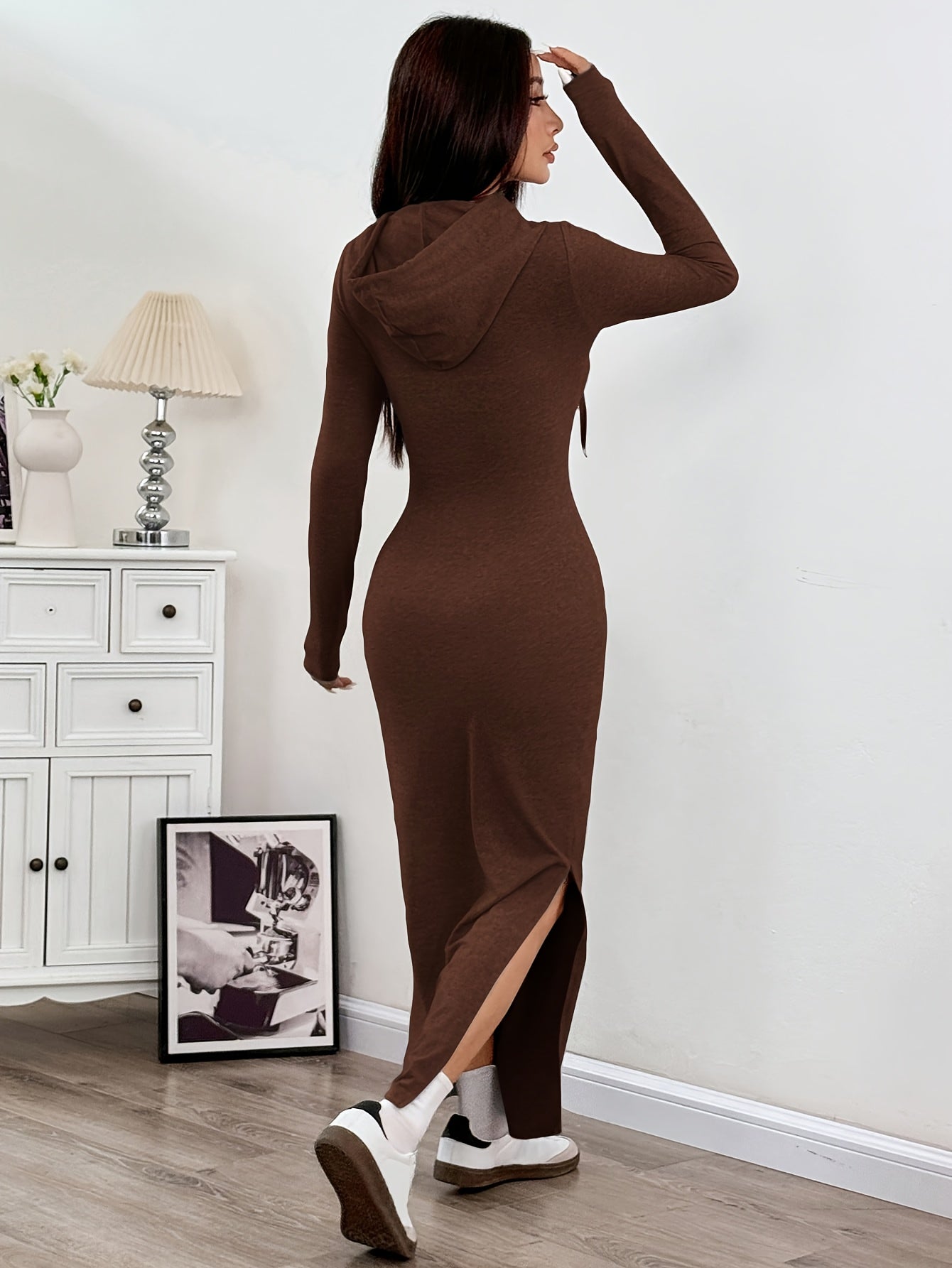 Fitted Long Sleeve Party Dress