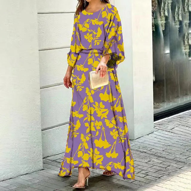 Vibrant Floral Long Summer Dress