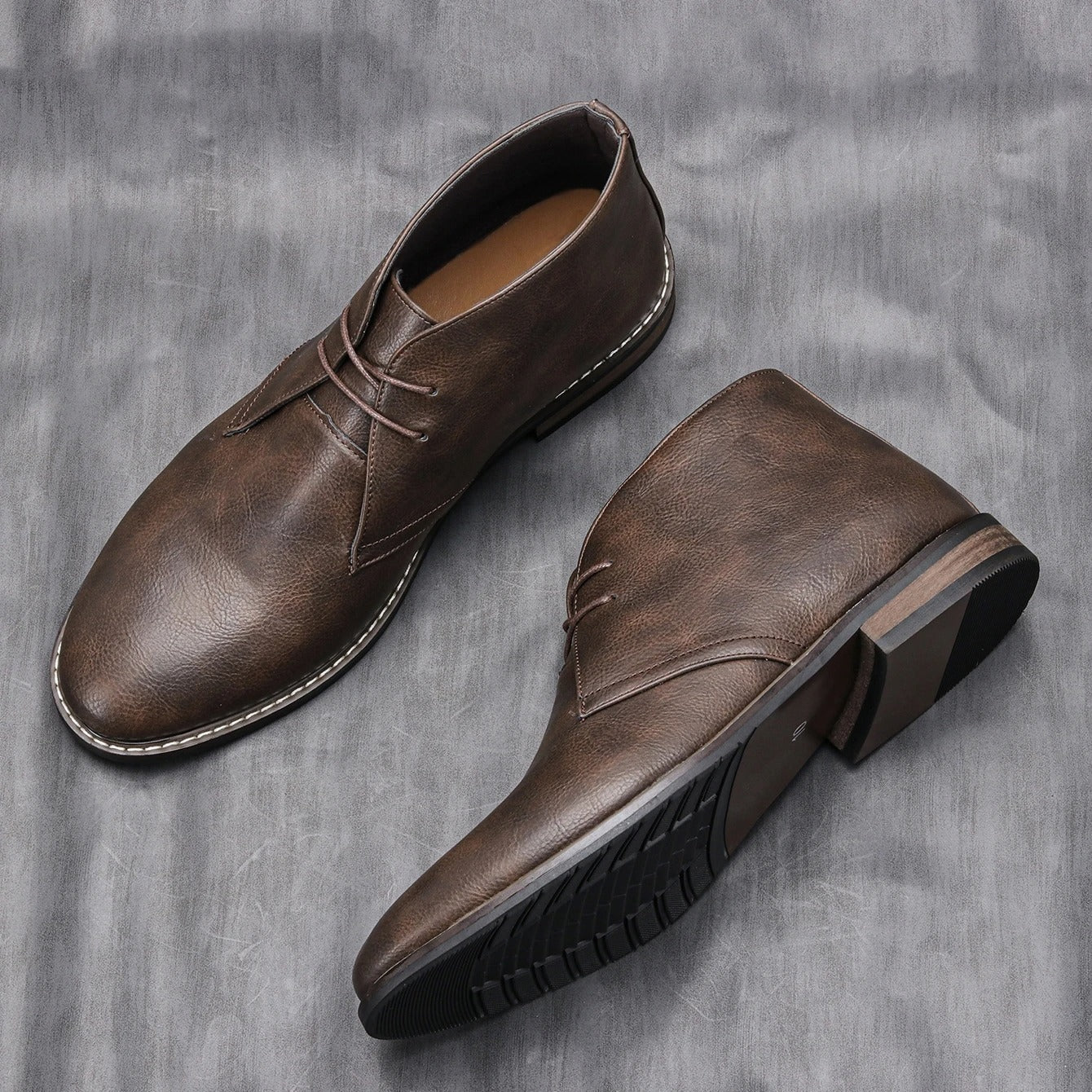 Claybourne Men's Faux Leather Chukka Boots