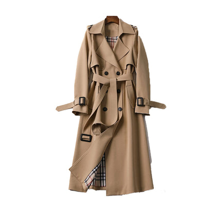 Women's Double Button Trench Coat Classic Wool