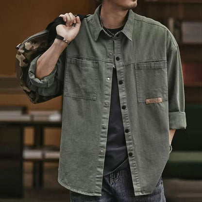 Mens Vintage Button Up Shirt - VibreMode