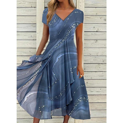 Women's Midi Dress Wide Skirt - VibreMode