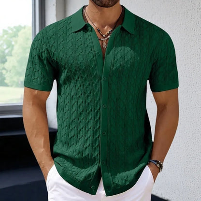 Men's Jacquard Knit Polo Shirt