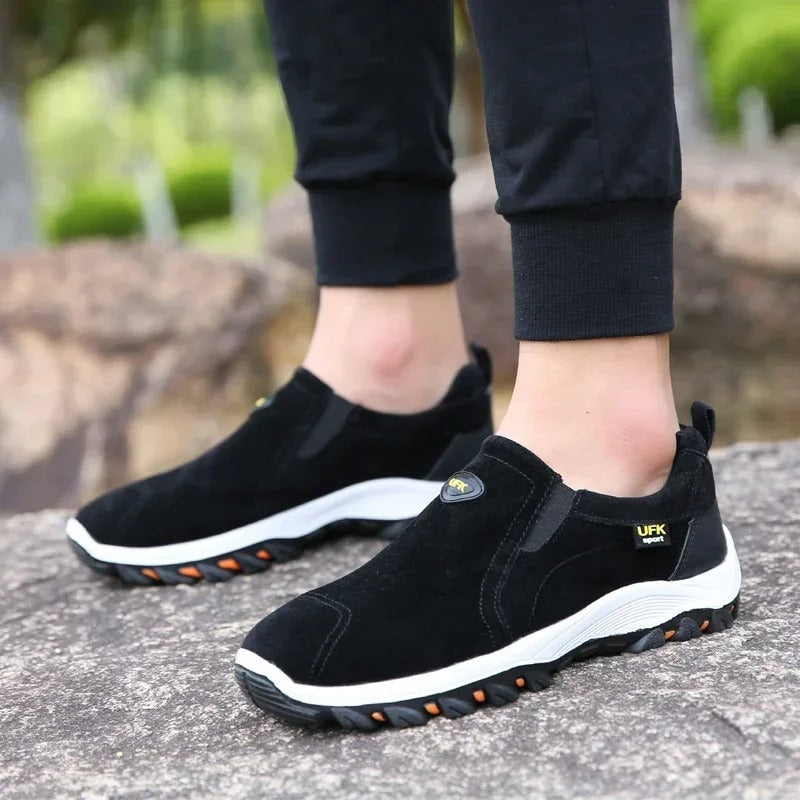 Comfortable Mens Hiking Shoes Arch Support Walking Loafers
