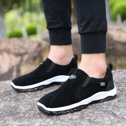 Comfortable Mens Hiking Shoes Arch Support Walking Loafers