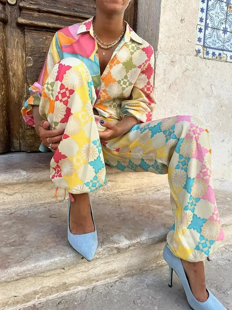 Vibrant Floral Women's Summer Dress Set - VibreMode