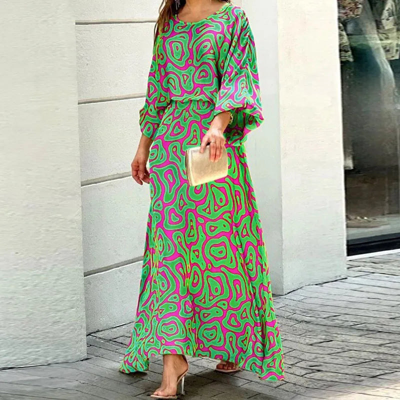 Vibrant Floral Long Summer Dress
