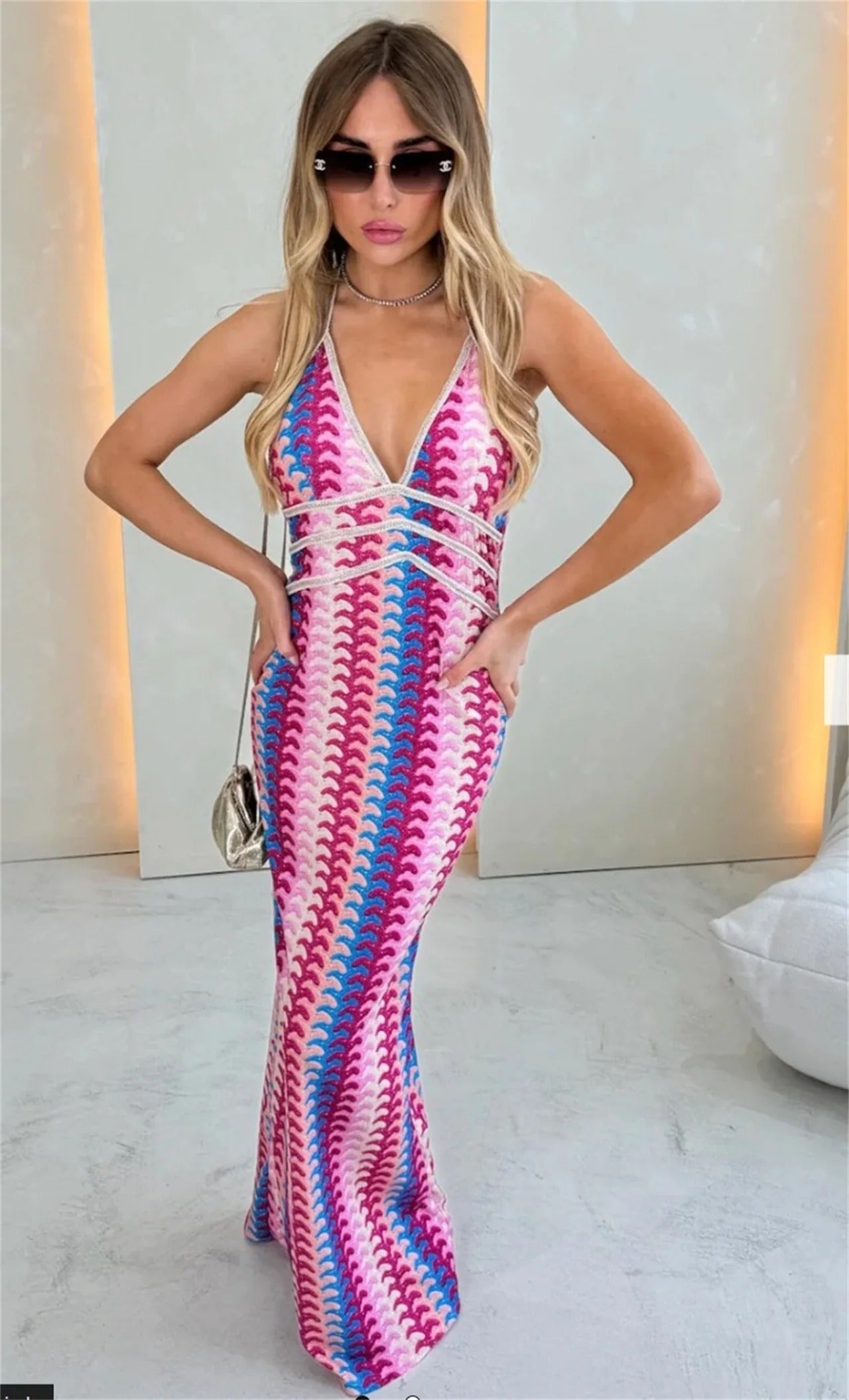 Chic Beach Wedding Guest Lace Draped Dress for Women