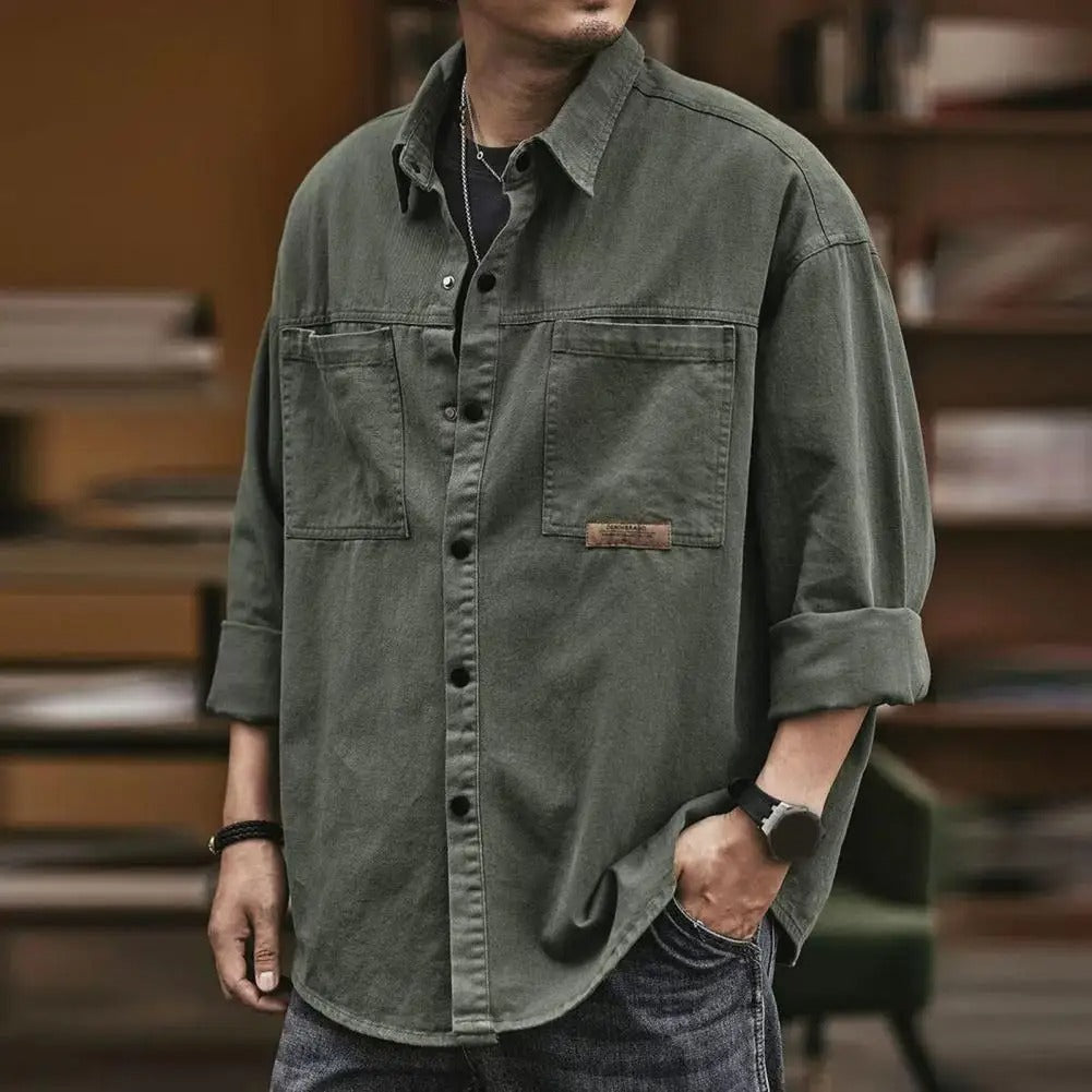 Mens Vintage Button Up Shirt