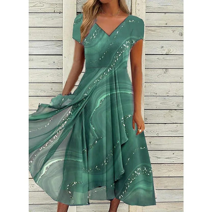 Women's V-Neck Knee Length Dress