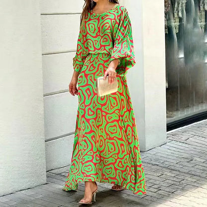 Vibrant Floral Long Summer Dress