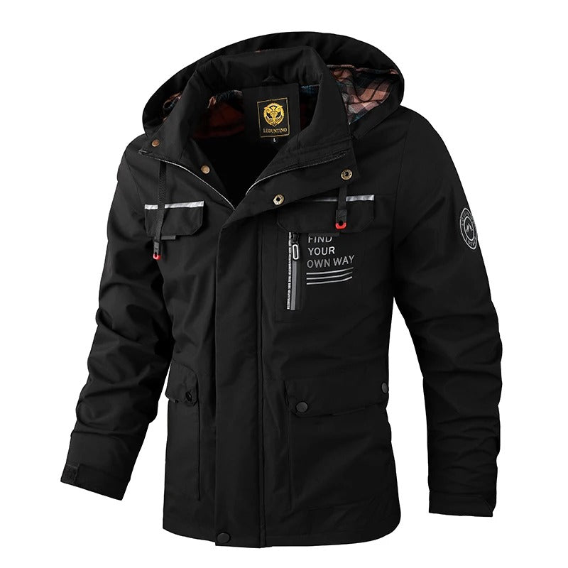 Men's Hooded Winter Jacket Multiple Pockets