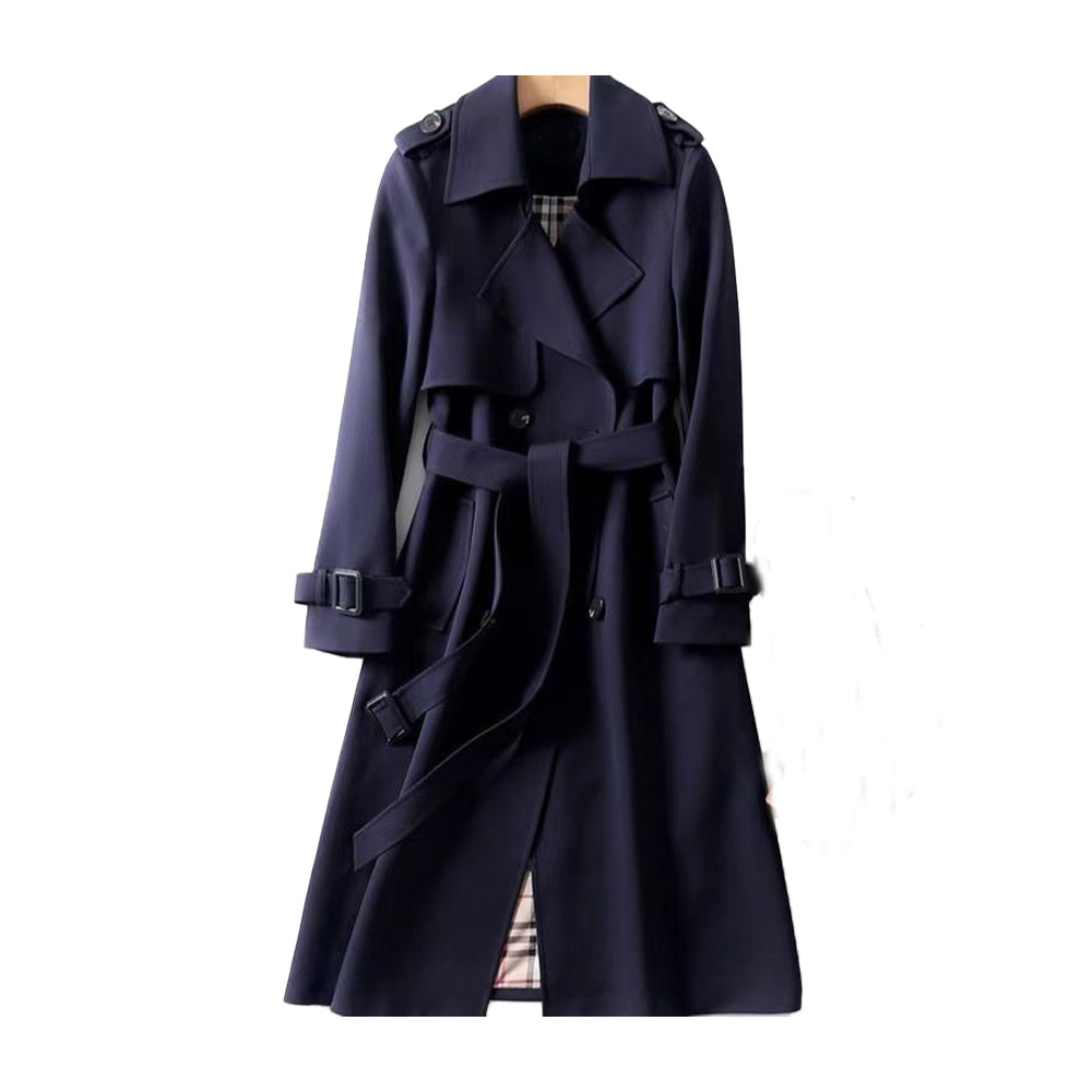 Women's Double Button Trench Coat Classic Wool