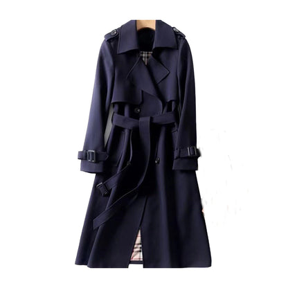 Women's Double Button Trench Coat Classic Wool