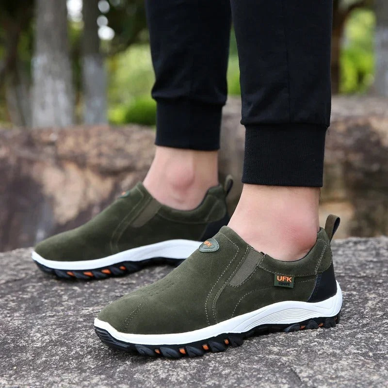 Comfortable Mens Hiking Shoes Arch Support Walking Loafers
