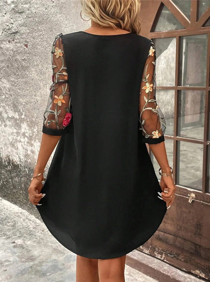 Ladies Floral Short Sleeve Dress