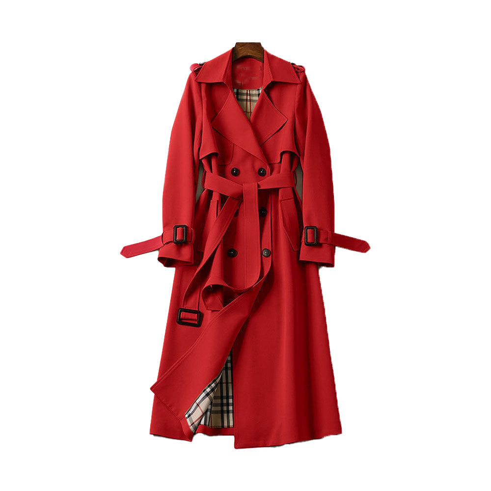 Women's Double Button Trench Coat Classic Wool