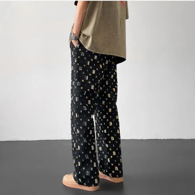 Men's Straight Fit Patterned Pants