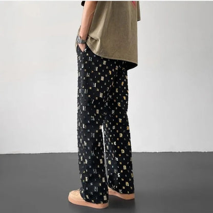 Men's Straight Fit Patterned Pants