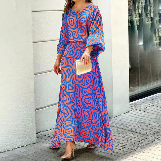 Vibrant Floral Long Summer Dress