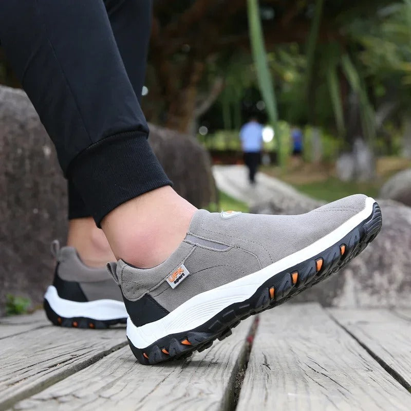 Comfortable Mens Hiking Shoes Arch Support Walking Loafers