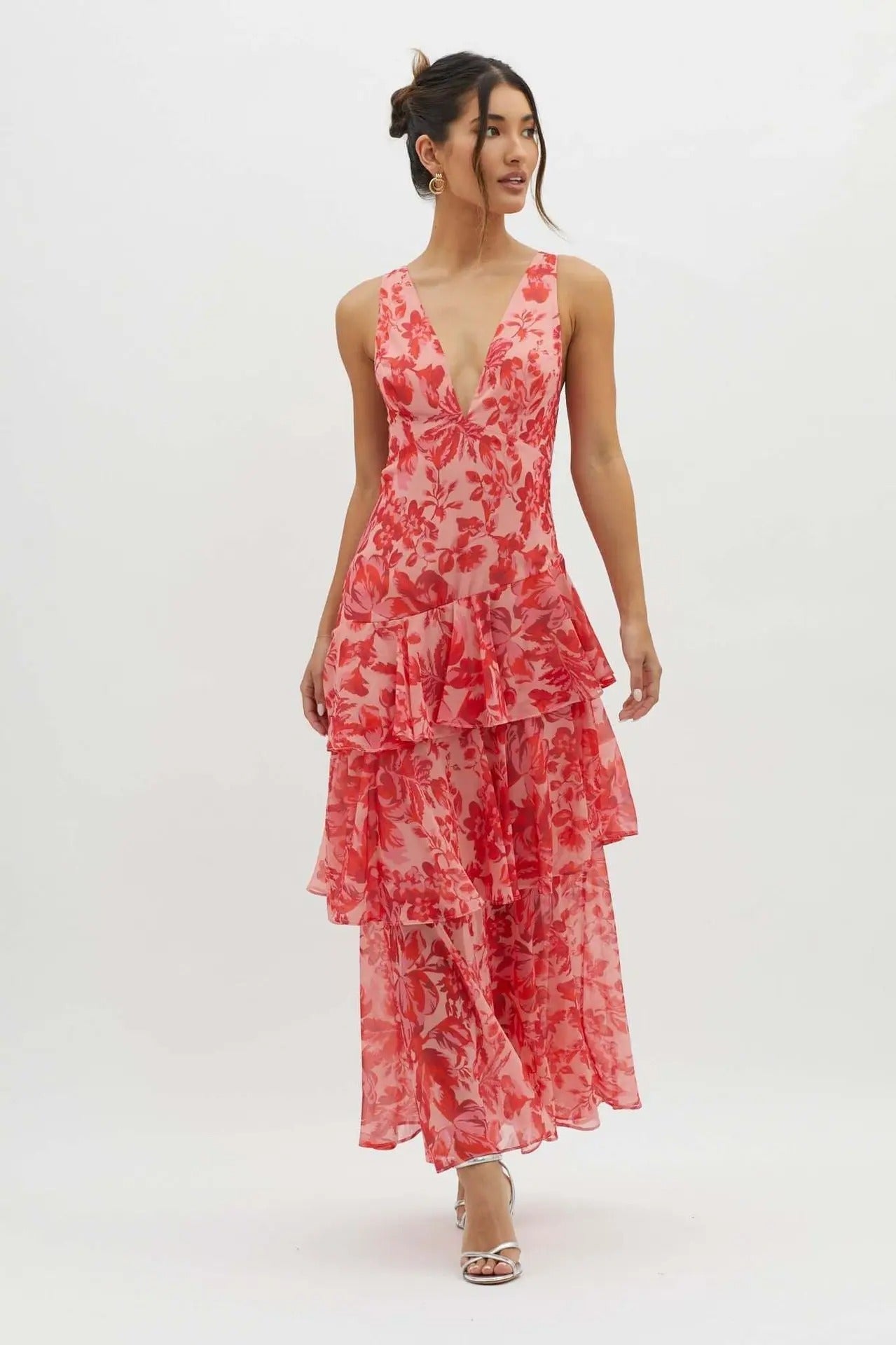 Beautiful Floral Layered Maxi Dress for Women