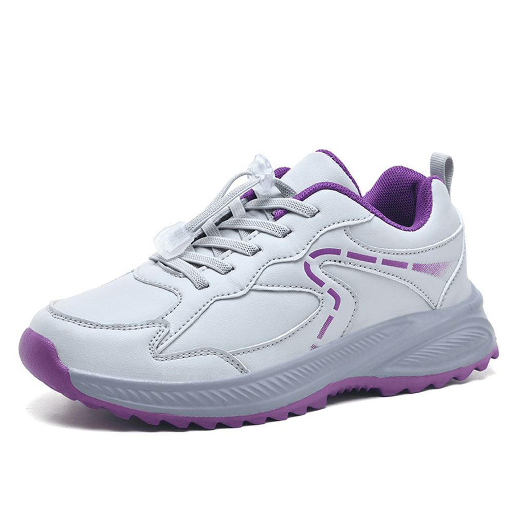 Women's Soft Leather Slip On Walking Sneakers - VibreMode