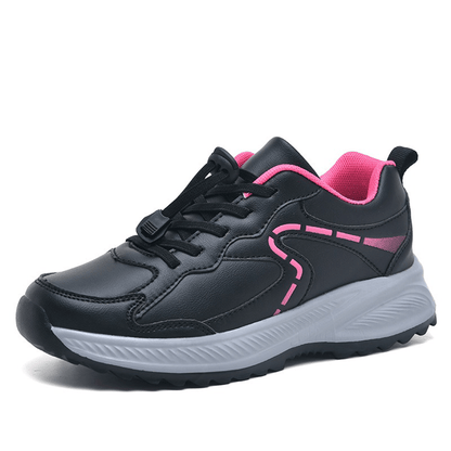 Women's Soft Leather Slip On Walking Sneakers