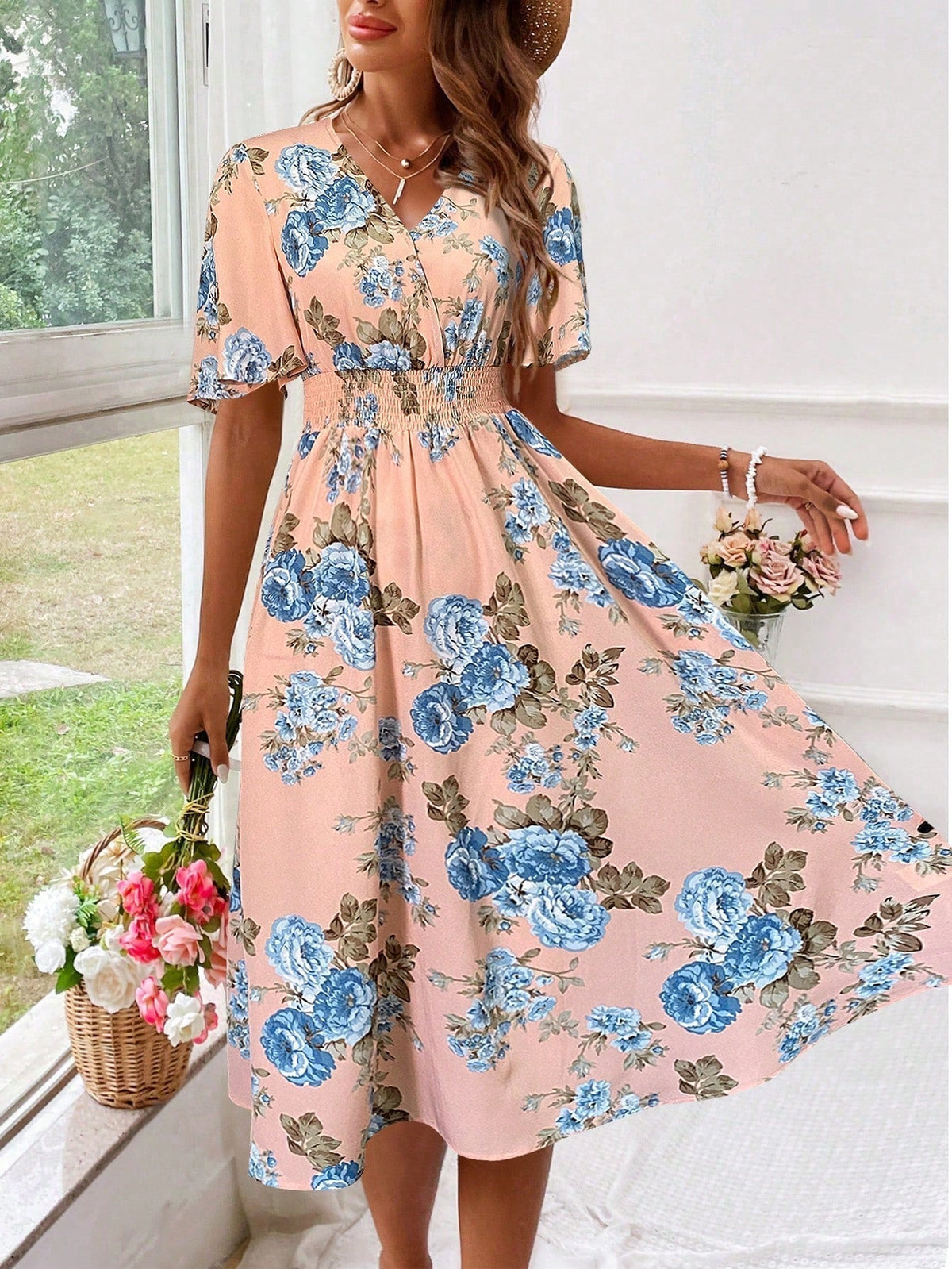 Image of Maisie | Women's Floral A-Line Midi Dress
