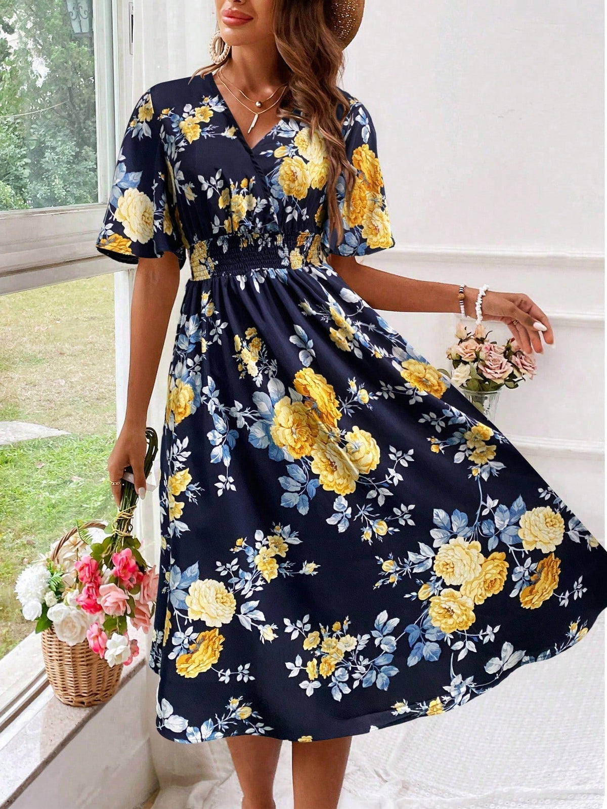Image of Maisie | Women's Floral A-Line Midi Dress