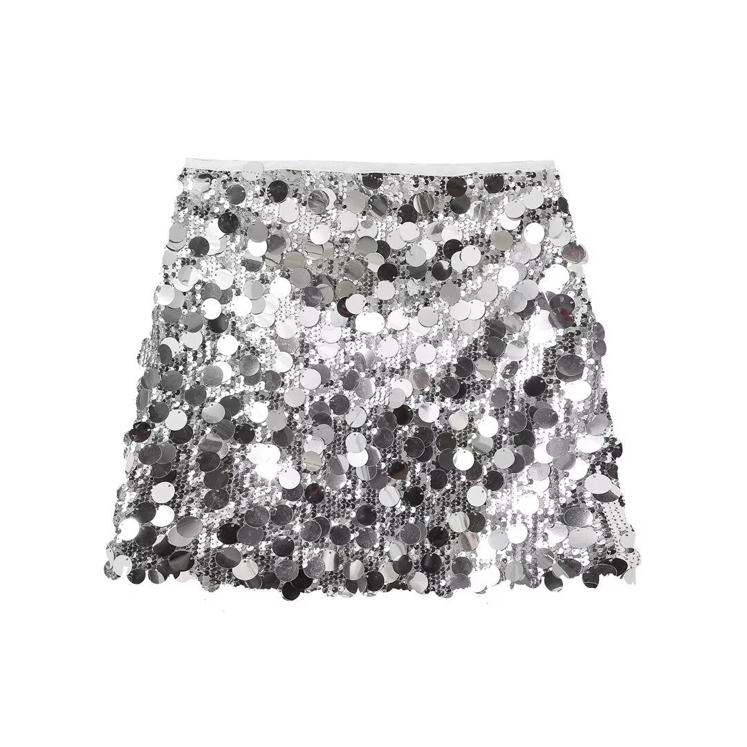 Image of Marcia | Women's High-Waisted Sequin Mini Skirt