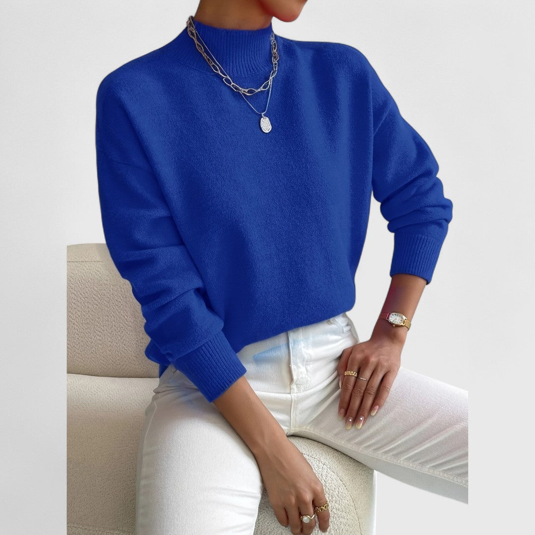 Ladies' Simple Crew Neck Pullover Sweater