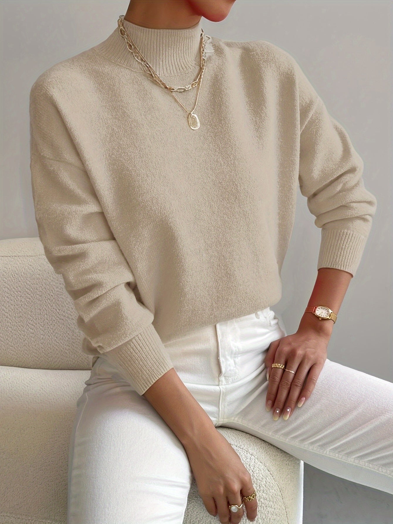 Ladies' Lightweight Crew Neck Pullover Sweater