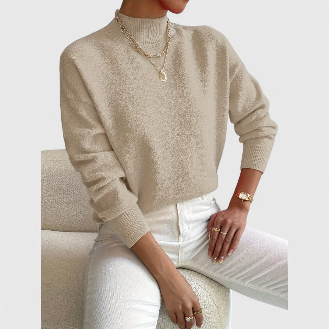 Ladies' Simple Crew Neck Pullover Sweater