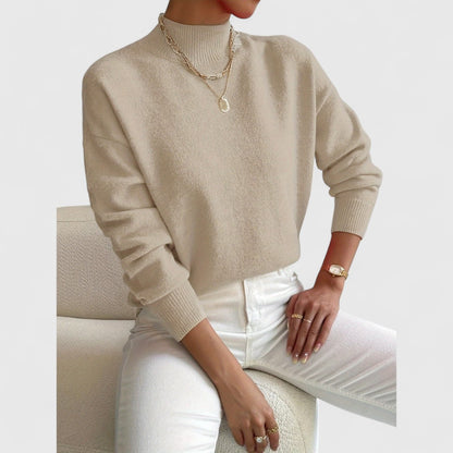 Ladies' Simple Crew Neck Pullover Sweater