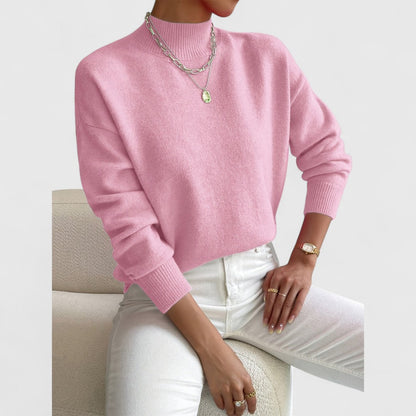 Ladies' Simple Crew Neck Pullover Sweater