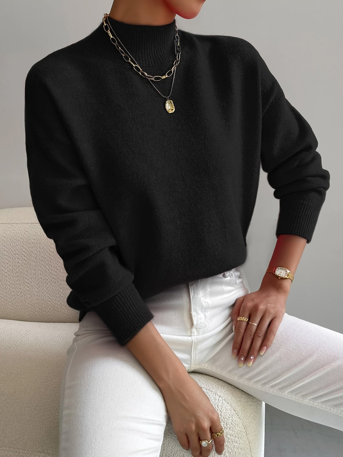 Ladies' Lightweight Crew Neck Pullover Sweater
