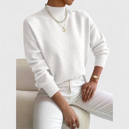 Ladies' Simple Crew Neck Pullover Sweater