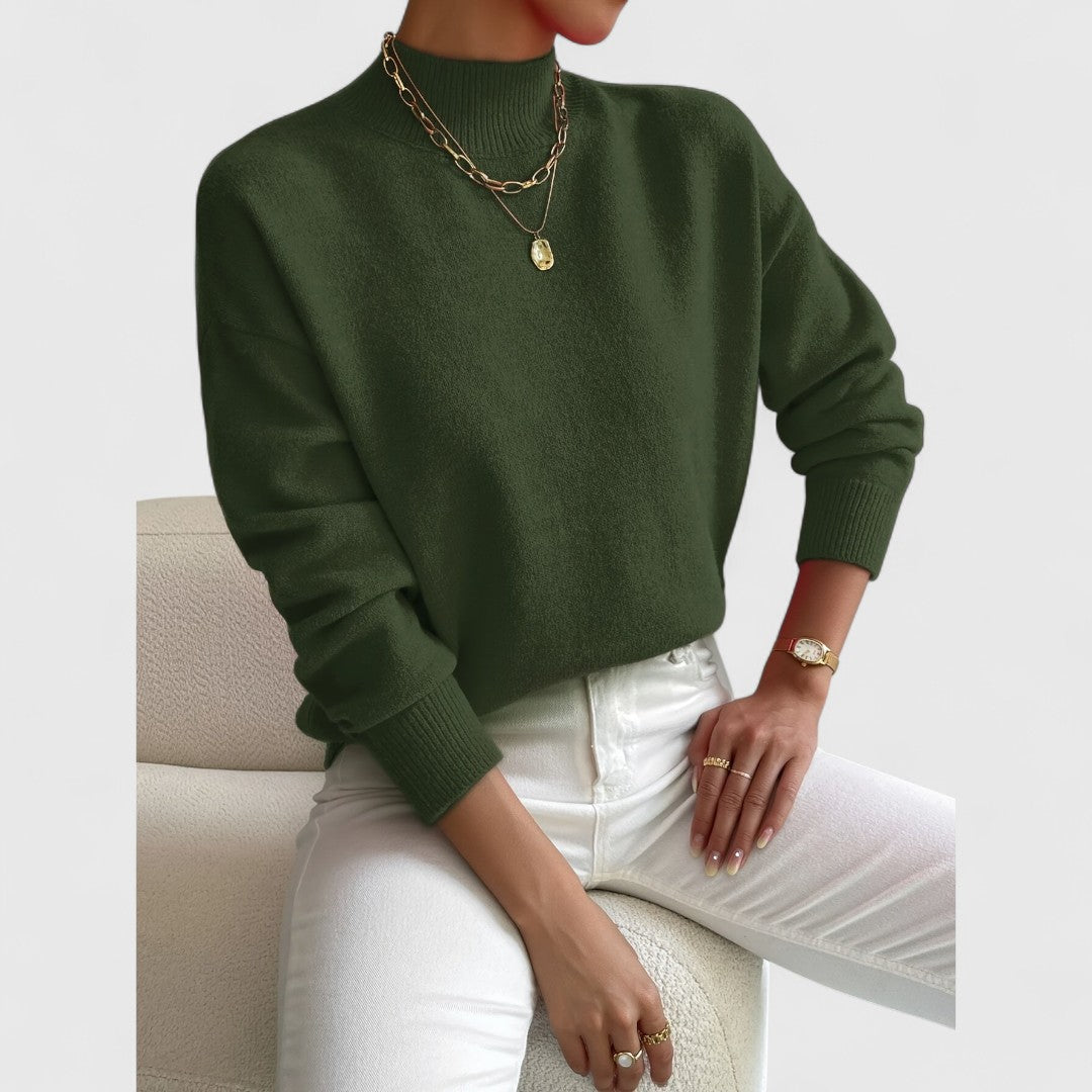 Ladies' Simple Crew Neck Pullover Sweater