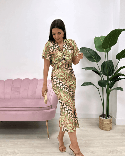 Chic Floral Knee Length Dress