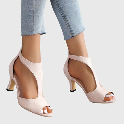 Women's Peep Toe T-Strap High Heels