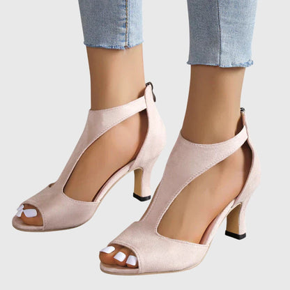 Women's Peep Toe T-Strap High Heels