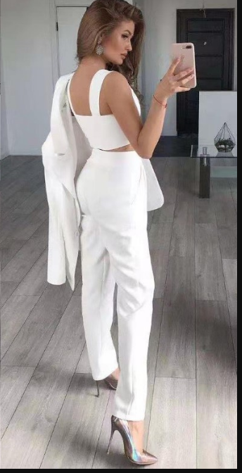 Women's Two Piece Pant Suit Blazer Set