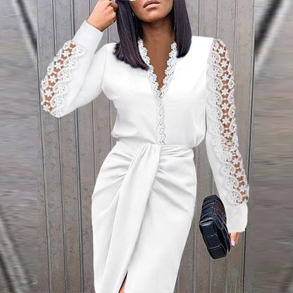 Women's V-Neck Midi Wrap Dress