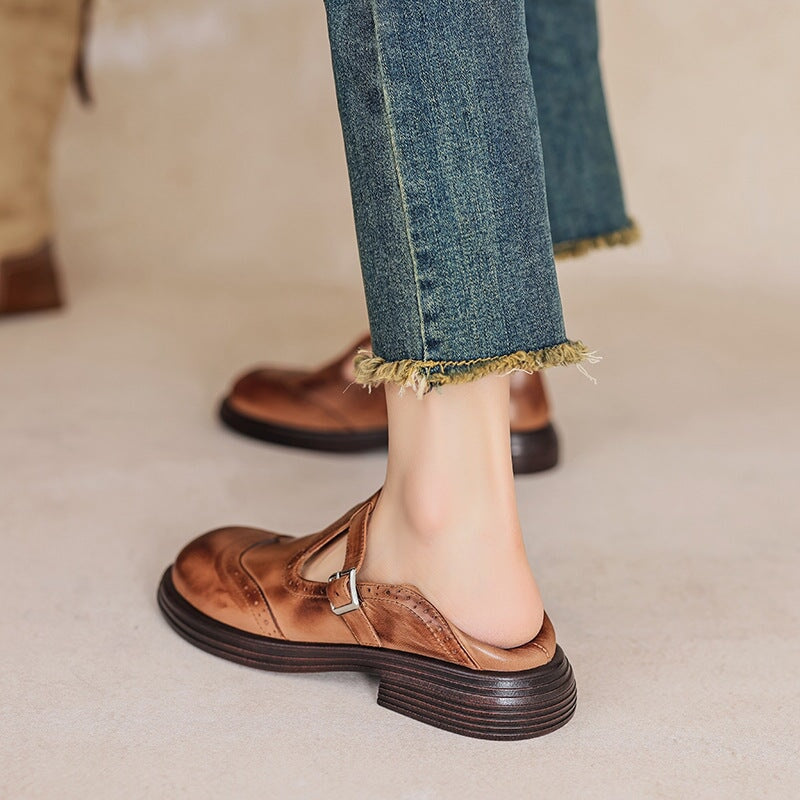 Chic Vegan Leather Flat Sandal