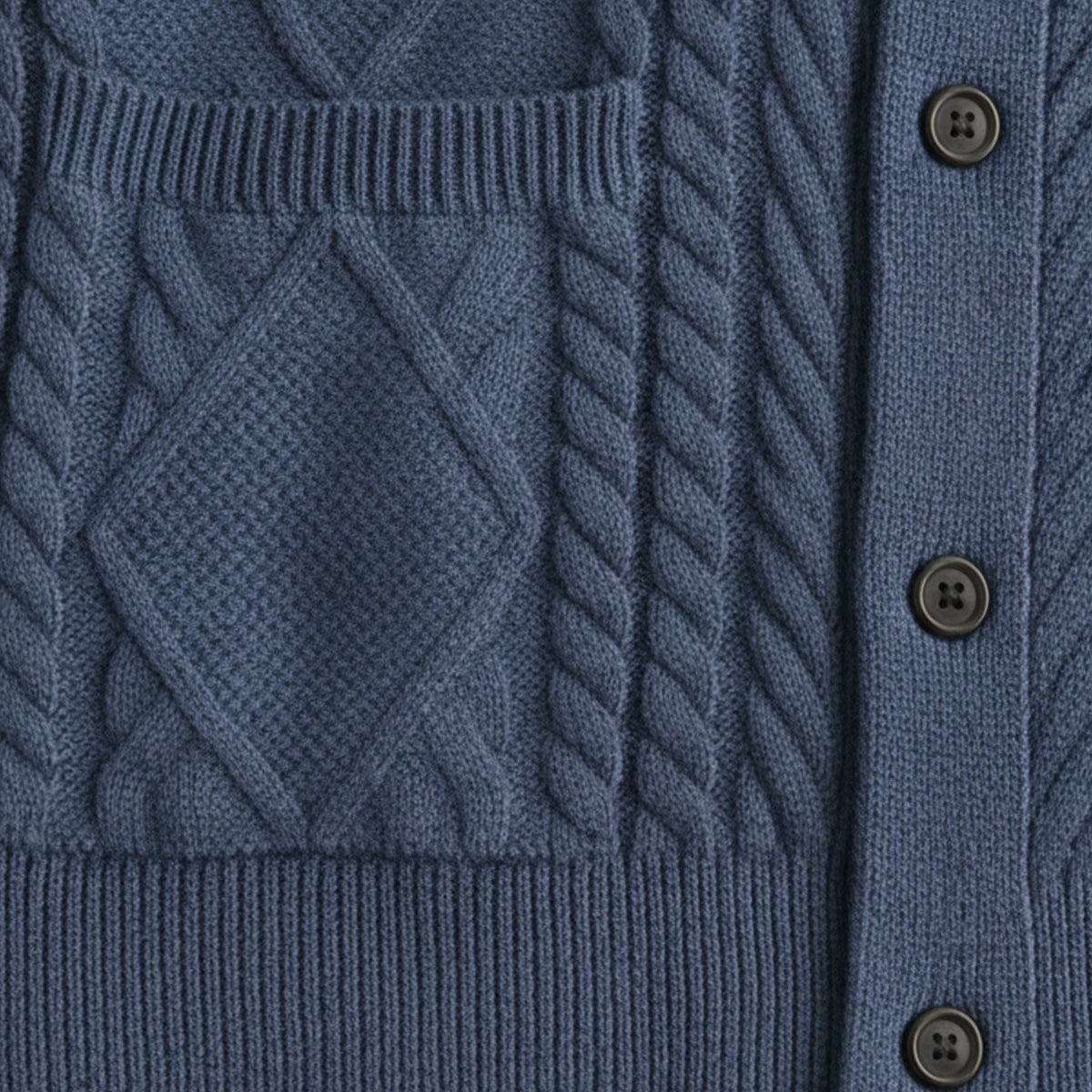 Men's Cashmere Cardigan Button Front Grey